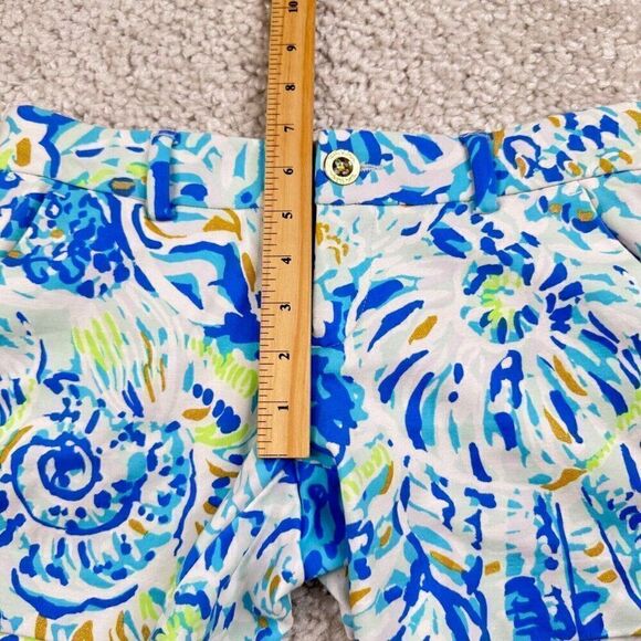 Lilly Pulitzer The Callahan Stretch Shorts 5" Blue White Print - Picture 6 of 7